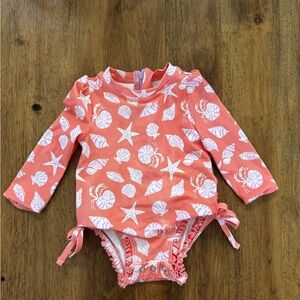 Quince Coral Seashell Baby Rash Guard One-Piece Swimsuit